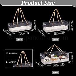 18 Sets 3 Styles Portable Transparent Plastic Swiss Cake Roll Sandwich Holder Box&nbsp;CON-NB0002-13