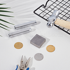 鉄製のベンチブロック  ハンマー鉄金床作業台  ジュエリー製作ツール用  正方形  プラチナ  3x3x1cm&nbsp;IFIN-WH0100-20P-06