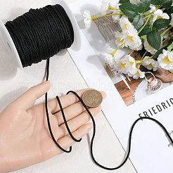 50m 16芯ポリエステル＆スパンデックスコードロープ  プラスチックスプール付き  ロープブレスレット作りに  ブラック  2mm&nbsp;RCP-SP0001-01E
