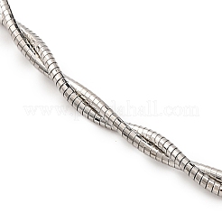 Brass Double Braided Round Snake Chain Necklaces&nbsp;MAK-L041-01P