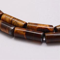 天然石&染め加工タイガーアイビーズ連売り  コラム  4~4.5x13mm  穴：1mm  約30個/連  15.74インチ&nbsp;G-P230-32-4x13mm