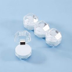 透明なプラスチックリングボックス  アクセサリー箱  ホワイト  3.8x3.8x3.8cm&nbsp;OBOX-CA0001-001B