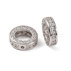 925 Sterling Silver Micro Pave Clear Cubic Zirconia Bead Frames&nbsp;STER-P061-01A-P