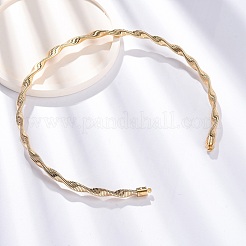 6.5mmツイストアイアンチェーンネックレス  女性用カラーネックレス  ライトゴールド  内径：5-1/4インチ（13.3cm）&nbsp;NJEW-G163-01KCG