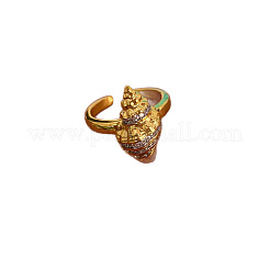 Adjustable Brass and Clear Cubic Zirconia Cuff Rings&nbsp;FS-WG6BFA5-01