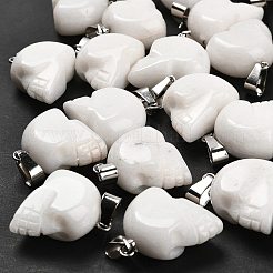 Natural White Jade Pendants&nbsp;G-Z067-02P-11