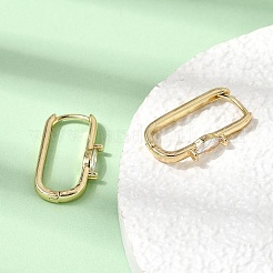 Brass Clear Cubic Zirconia Huggie Hoop Earrings&nbsp;EJEW-G473-03G