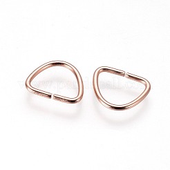 304ステンレススチールDリング  バックル留め金  ウェビング用  ストラップバッグ  服飾材料  ローズゴールド  12x15x1.5mm  インナーサイズ：9.5x12mm&nbsp;STAS-F191-05RG-C