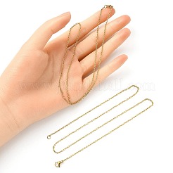 10Pcs Ion Plating(IP) 304 Stainless Steel Cable Chain Necklaces Set for Men Women&nbsp;MAK-YW0002-01G