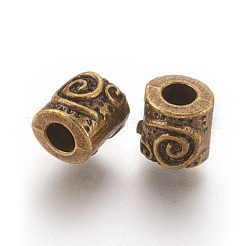 チベット風合金ビーズ  コラム  アンティークブロンズ  鉛フリー＆カドミウムフリー＆ニッケルフリー  6x6mm  穴：2.5mm&nbsp;X-MLFH10235Y-NF