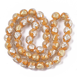 Handmade Gold Sand Lampwork Bead Strands&nbsp;X1-FOIL-T003-01F