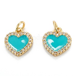 Brass Micro Pave Clear Cubic Zirconia Pendants&nbsp;ZIRC-M115-43G
