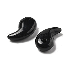 ナチュラルブラックオニキスペンダント  勾玉  染め＆加熱  20.5~23.5x11~16.5x5.5~6mm  穴：1.8mm&nbsp;G-L620-B05-01
