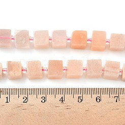 天然石ピンクアベンチュリンビーズ連売り  キューブ  シードビーズで  8~8.5x8~8.5x8~8.5mm  穴：1.2mm  約38~39個/連  14.96''（38cm）〜15.35''（39cm）&nbsp;G-D338-A04-01