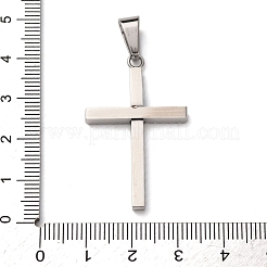 304ステンレスペンダント  クロスチャーム  変色防止  ステンレス鋼色  38x23x3mm  穴：8x5mm&nbsp;STAS-F323-13P
