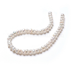 天然養殖淡水パールビーズ連売り  ロンデル  アンティークホワイト  4.8~5.5x3.5~4.5mm  穴：0.5mm  約49個/連  7.01インチ（17.8cm）&nbsp;PEAR-I004-07B-01A
