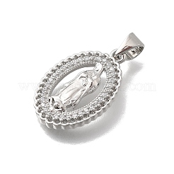Brass Micro Pave Cubic Zirconia Pendants&nbsp;KK-D431-040P