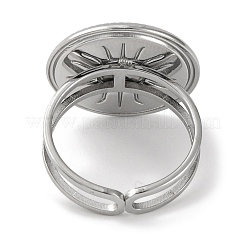 304ステンレススチールオープンカフリング  ラウンド  ステンレス鋼色  5mm  内径：17mm&nbsp;RJEW-D081-01S