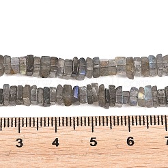 天然石ラブラドライトビーズ連売り  長方形平石ビーズ  4.5~5x4.5~5x1.5~2.5mm  穴：0.3mm  約198~200個/連  16.14''（41センチメートル）&nbsp;G-Z152-F04-02
