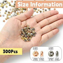 300 個 6 スタイル ccb プラスチックビーズ  ミックスカラー  4.5~5.2x2mm  穴：1.2mm&nbsp;FIND-YW0004-93A