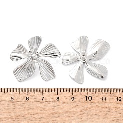 女性用304ステンレススチールスタッドピアス  花  ステンレス鋼色  30.5x33.5mm&nbsp;EJEW-K306-20P
