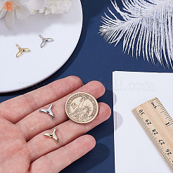 真鍮製フィッシュテール型チャーム 12色 2個  プラチナ·ゴールデン  12x13x2mm  穴：1mm  6個/カラー&nbsp;KK-WR0001-68