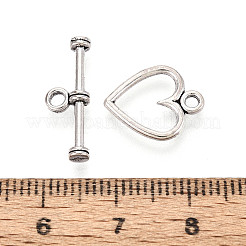 チベット風合金マンテル  カドミウムフリー＆鉛フリー  ハート  アンティークシルバー  ハート：14x12mm  バー：19mm  穴：1.5mm  約1400個/1000g&nbsp;LF1178Y-01