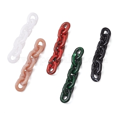 アクリル製ハンドメイドアズキチェーン5個  オーバル  ミックスカラー  24x18x5mm&nbsp;AJEW-JB01364