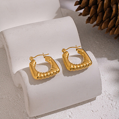 Vintage Stripe 304 Stainless Steel Hoop Earrings&nbsp;YT4825