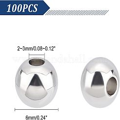 304ステンレススチールビーズ  ラウンド  ビーズコンテナ付  ステンレス鋼色  6mm  穴：2~3mm  約100個/箱&nbsp;STAS-UN0001-60P