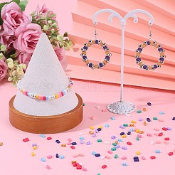 800個 10スタイル 2穴ベーキングペイントガラスシードビーズ  長方形  ミックスカラー  4.5~5.5x2x2~2.5mm  穴：0.5~0.8mm  80個/スタイル&nbsp;SEED-SC0001-44A