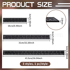 アクリルキルティングテンプレート1個セット3セット  カッティングガイド  縫製用具  ブラック  160~415x30x2.8mm  3pc&nbsp;DIY-BC0017-50