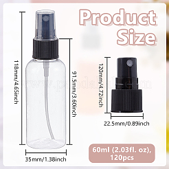 ペットの空のスプレーボトル  キャップ付き  ブラック  3.5x11.8cm  容量：60ml（2.03fl.oz）&nbsp;AJEW-WH0596-447