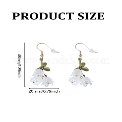 1 Pair 925 Sterling Silver Flower Dangle Earrings&nbsp;EJEW-LP0007-095