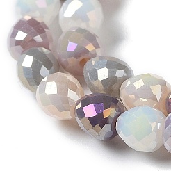 電気メッキガラスビーズ連売り  多面カットティアドロップ  虹メッキ  ミックスカラー  4.5~5x4mm  穴：0.8mm  約100個/連  18.31~18.70''（46.5~47.5センチメートル）&nbsp;GLAA-B013-01