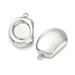 304ステンレススチールペンダントカボションセッティング  オーバル  21x13.5x5mm  穴：1.6mm  トレイのサイズ：10x8mm&nbsp;STAS-C167-07A-P