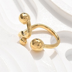 女性用304ステンレススチールラウンドカフリング  ゴールドカラー  内径：18mm&nbsp;RJEW-A063-01B-G