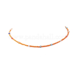 Glass Seed Beaded Necklace for Women&nbsp;NJEW-JN04258