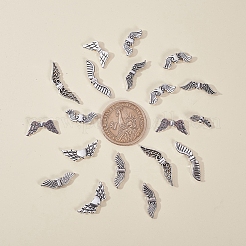 翼合金ビーズ  アンティークシルバー  4~12x14~30x3~4mm  穴：1mm  約8区画/箱  30個/コンパートメント&nbsp;PALLOY-O063-01