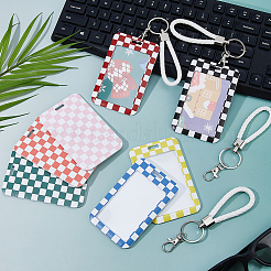 7Pcs 7 Colors Tartan Pattern Plastic Name Card Holder&nbsp;FIND-FH0016-90