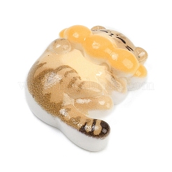 キュートな樹脂カボション  猫  淡い茶色  22.5x21.5x7.5mm&nbsp;CRES-D302-01D