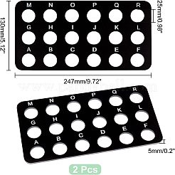 プラスチックビーズデザインボード  ブラック  13x24.7x0.5cm  穴：25mm&nbsp;TOOL-WH0125-44