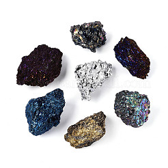 10Pcs Electroplated Natural Coal Quartz Geode Cornucopia Mineral Specimen&nbsp;G-N347-15