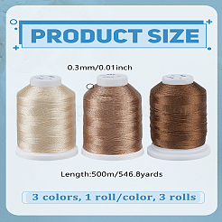 3 Rolls 3 Colors Nylon Thread&nbsp;NWIR-LP0001-05C