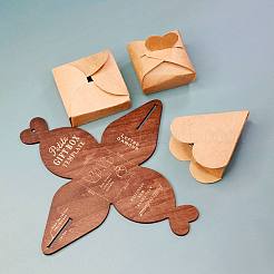 Retro Style DIY Heart Gift Box Template&nbsp;DIY-G039-04