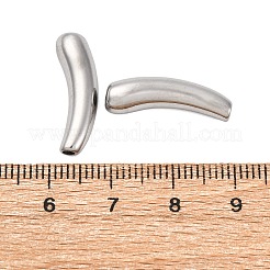 304ステンレススチールビーズ  カーブ  チューブ  ステンレス鋼色  20.5x6.5x6mm  穴：1.8mm&nbsp;STAS-C128-06P