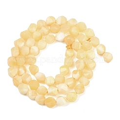 天然石イエロージェイド翡翠ビーズ連売り  多面カット  ツイスト  6~6.5x5x5mm  穴：1mm  約58~61個/連  14.17''~14.69''（36~37.3センチメートル）&nbsp;G-P611-C34-01