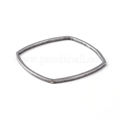 304ステンレススチールリンクリング  正方形  ステンレス鋼色  20x20x1mm  内径：18x19mm&nbsp;LS-STAS-WH0029-30