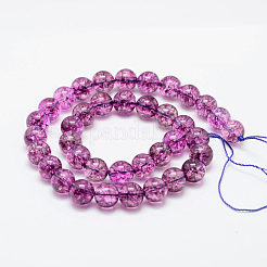 Dyed Round Natural Crackle Quartz Beads Strands&nbsp;G-K084-8mm-01A