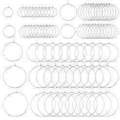 168Pcs 7 Styles 316L Surgical Stainless Steel Hoop Earring Findings&nbsp;STAS-TA0002-82